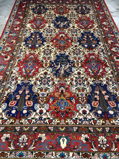 6'7"x10'4" Hand-Knotted 100% Lamb Wool Bakhtiarie Carpet - Area Rug