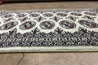 2'7"x4'2" Hand-Knotted 100% Wool Pile Bokhara Rug