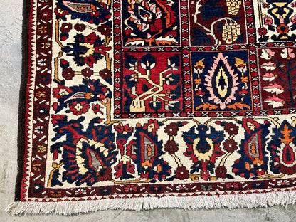6'10"x10'1" Hand-Knotted 100% Lamb Wool Bakhtiarie Carpet - Area Rug