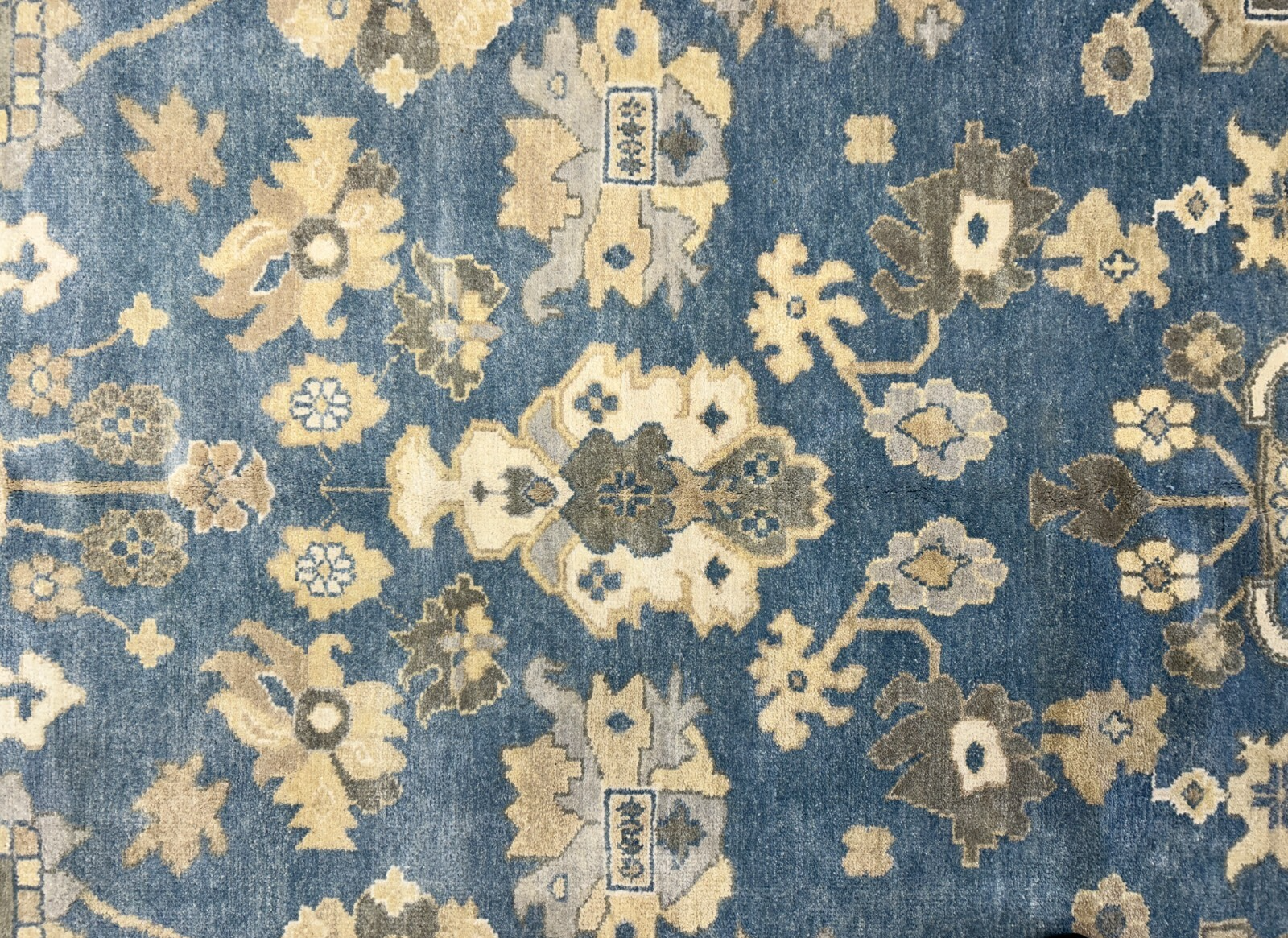 9'1"x12'2" Hand-Knotted 100% Wool Pile Oushak Rug