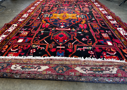 5'7" x 10'6" Hand-Knotted 100% Wool Pile Nahavande Area Rug - Carpet