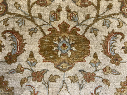 4'2"x6' Fine Hand-Knotted 100% Wool Pile All-Over Area Rug - Carpet