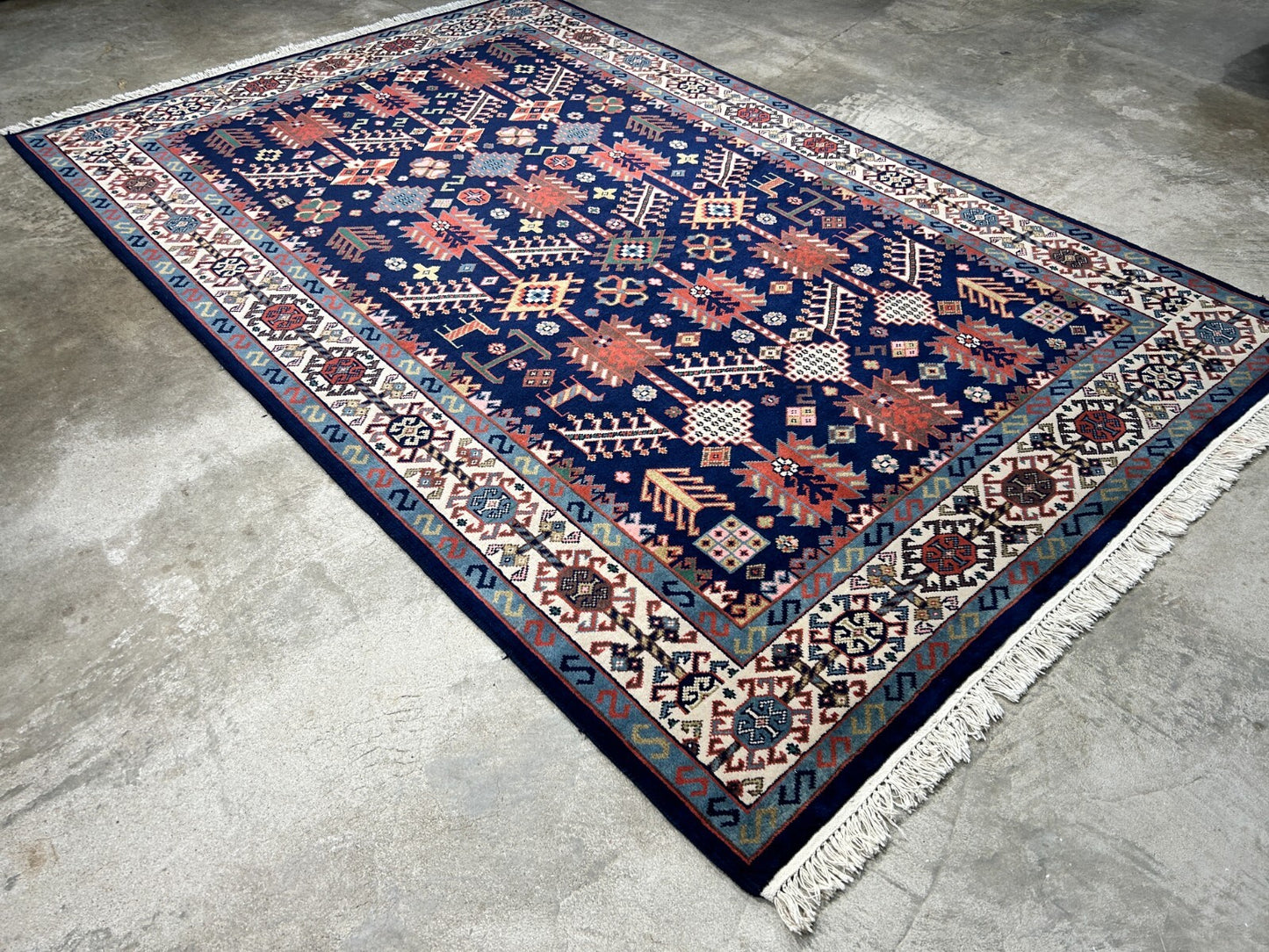 5'10"x8'9" Hand-Knotted 100% Wool Carpet - Kazak Area Rug
