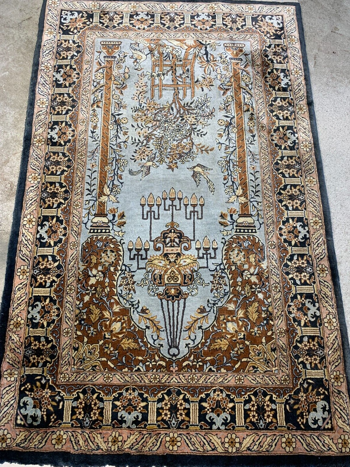 2'7"x4'1" Hand-Knotted 100% Silk Prayer Rug - Area Rug