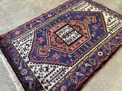 3'4"x5' Hand-Knotted 100% Wool Pile Herize Area Rug - Carpet