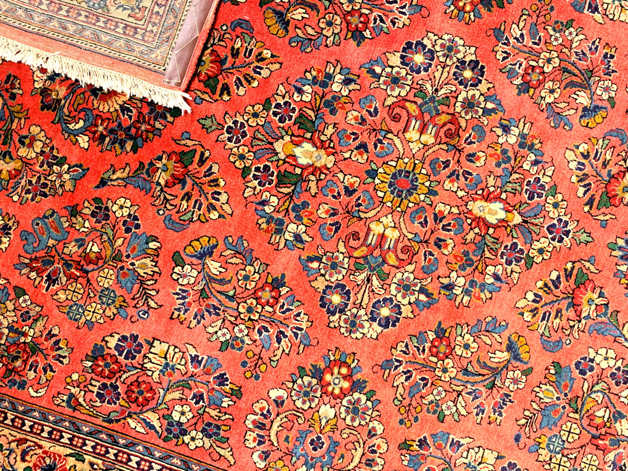 5'9"x8'2" Hand-Knotted 100% Wool Pile Sarouke Carpet - Area Rug