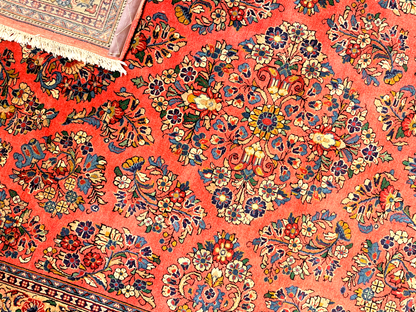 5'9"x8'2" Hand-Knotted 100% Wool Pile Sarouke Carpet - Area Rug