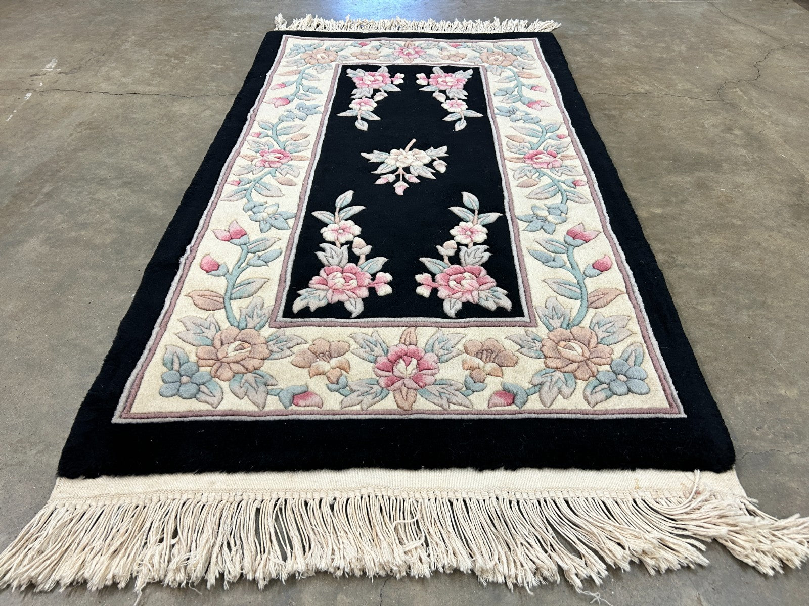 3'x5' Hand-Knotted 100% Wool Pile Art Deco Rug