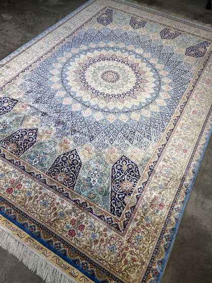 6'x9' Exquisite Hand-Knotted 100% Silk Oriental Rug