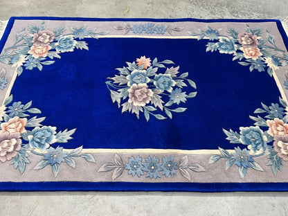 3'x5' Hand-Knotted 100% Wool Pile Art-Deco Area Rug - Carpet