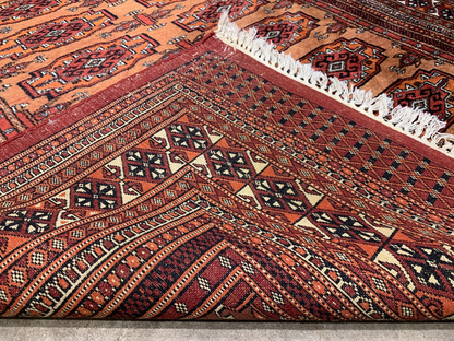 4'2" x 6'0" Hand-Knotted 100% Wool Pile Bokhara Area Rug - Carpet