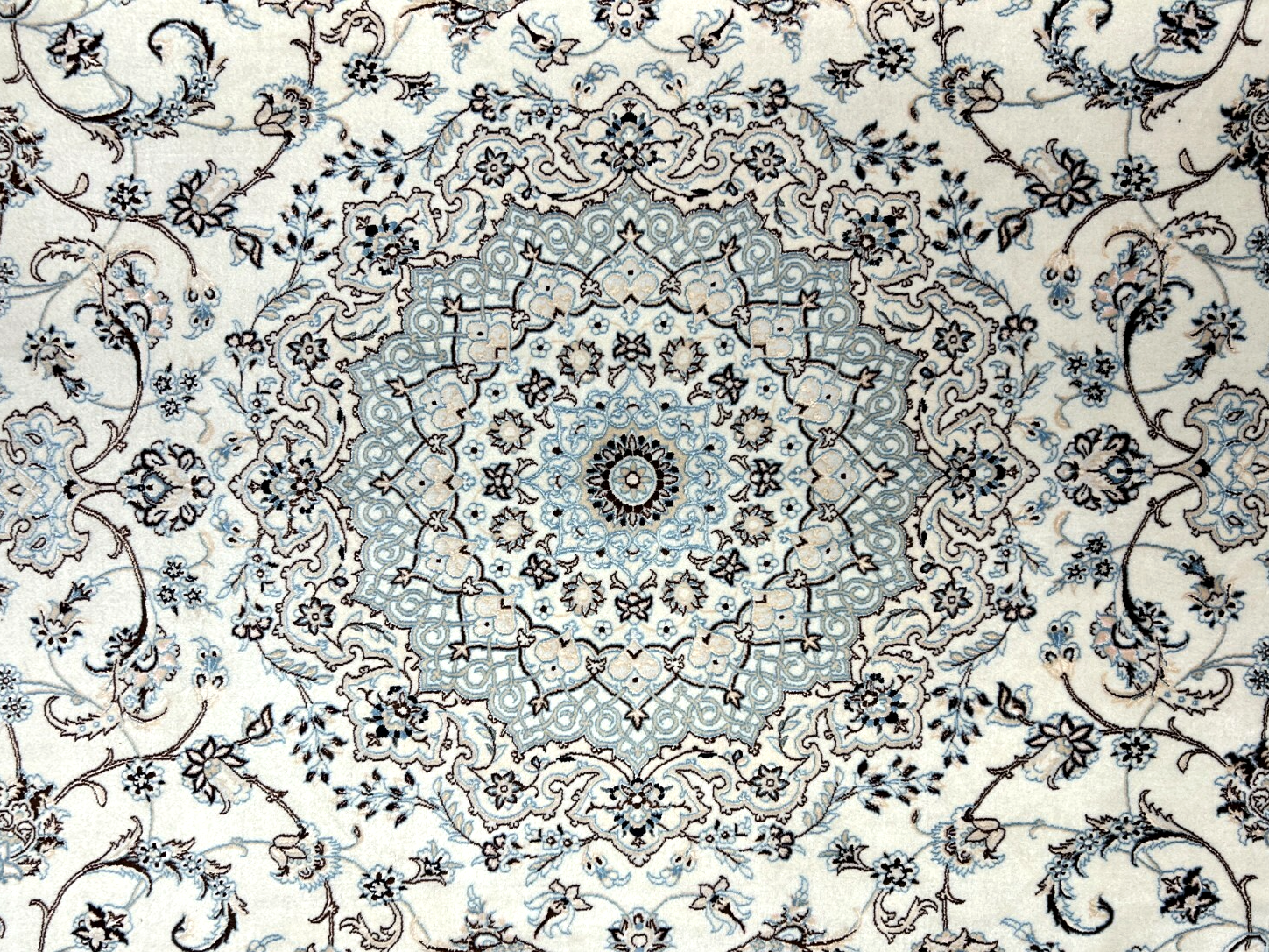 8'4"x12'1" Extra Fine Hand-Knotted Wool & Silk Naine Rug
