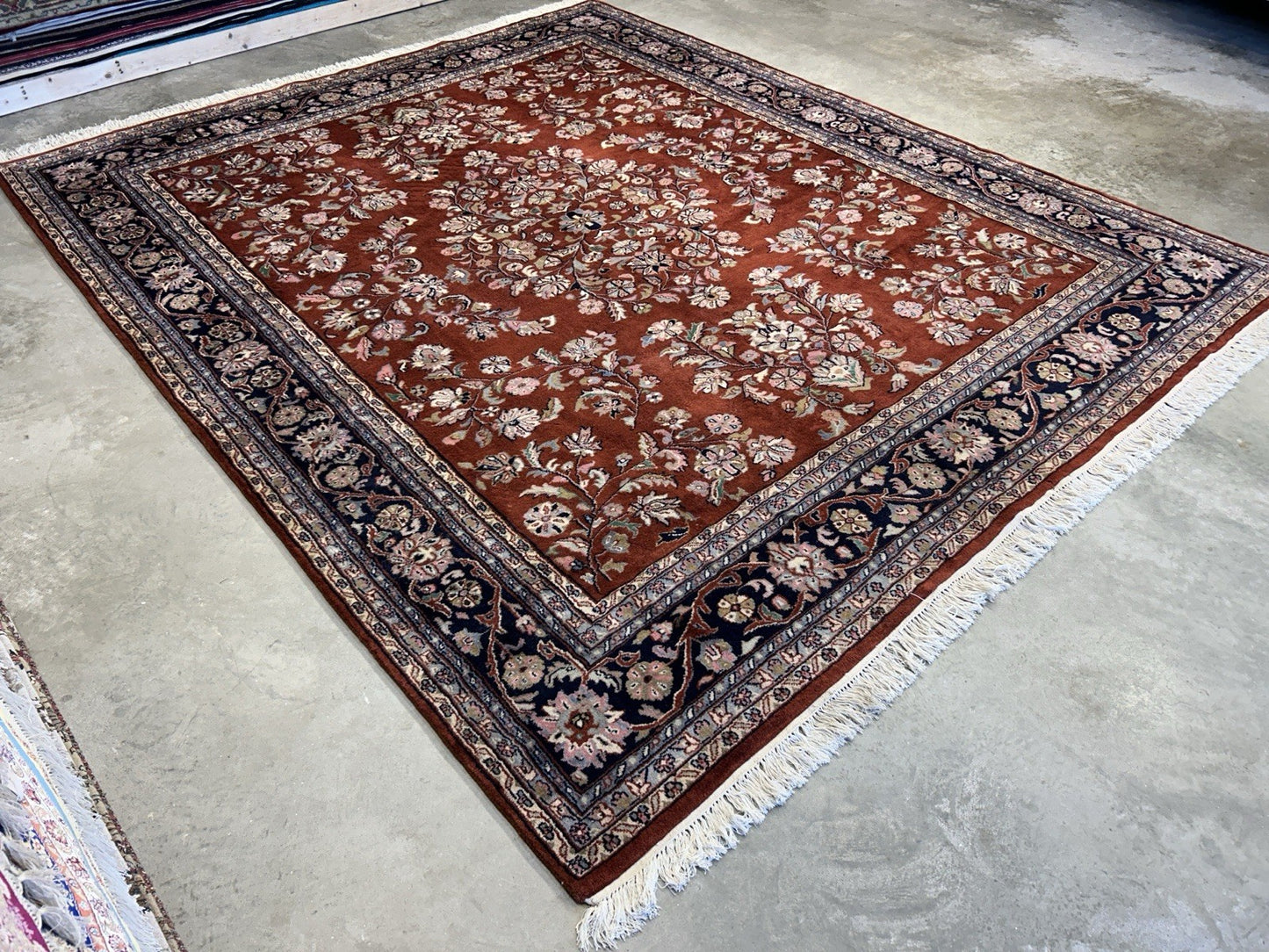 8’1”x9’11” Hand-Knotted 100% Wool Pile Oriental Area Rug - Carpet