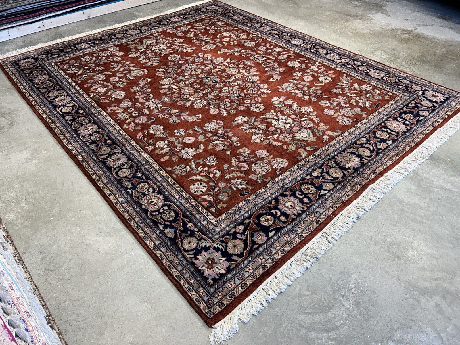 8’1”x9’11” Hand-Knotted 100% Wool Pile Oriental Area Rug - Carpet