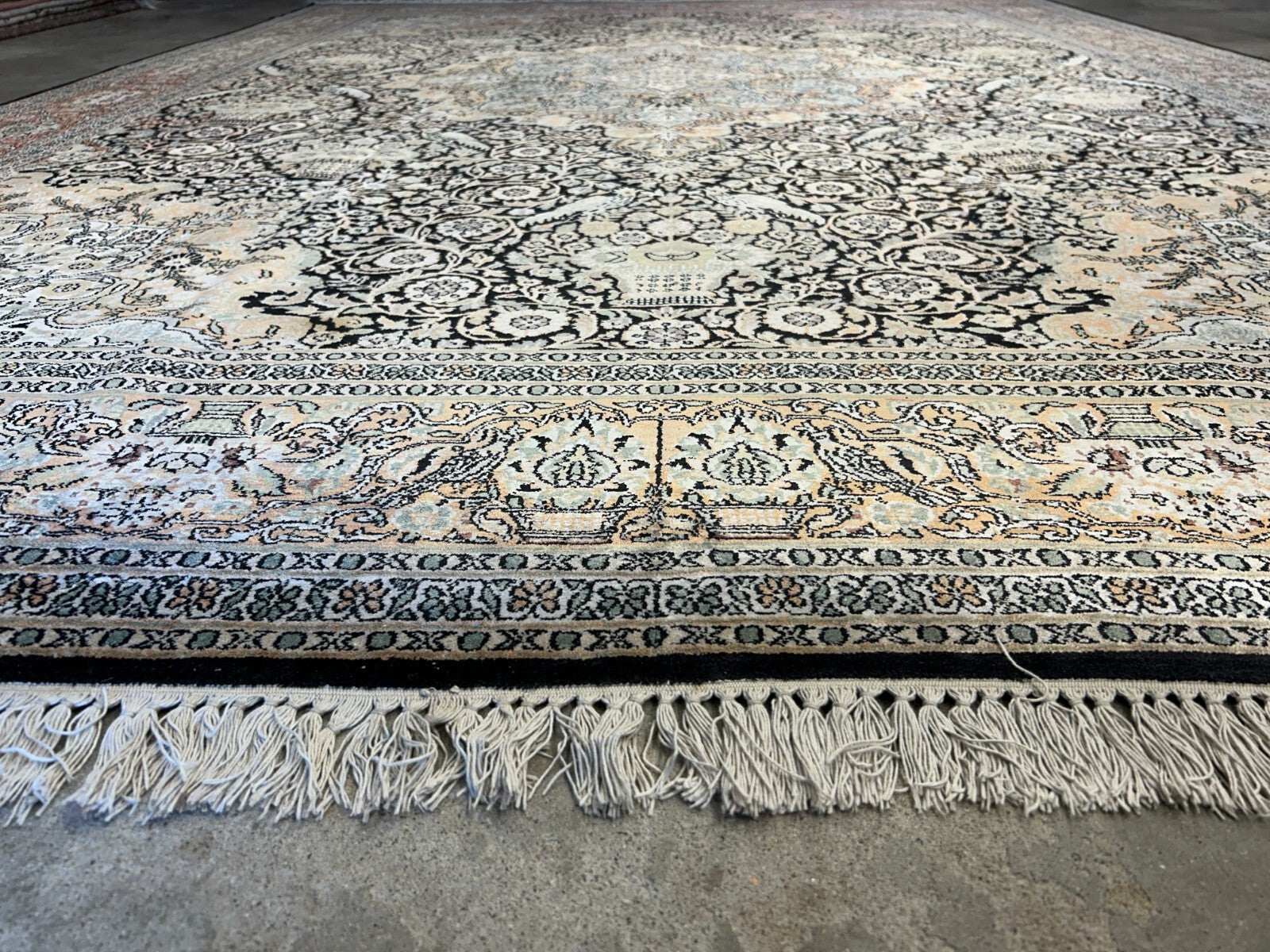 9'x12'6" Hand-Knotted 100%  Kashmiri Silk Pile Area Rug