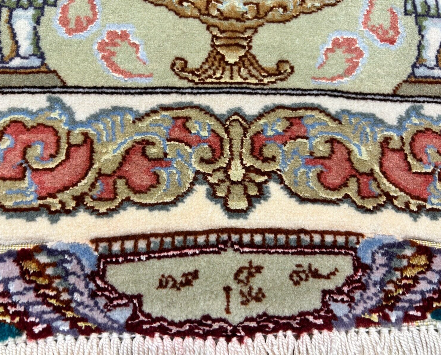 6'6"x10'2" Extra-Fine Hand-Knotted Wool & Silk Blend Tabrize Carpet - Area Rug