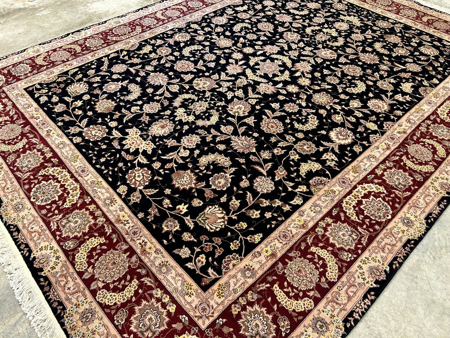 8'6"x11'6" Hand-Knotted Wool & Silk Pile Sinopersian Carpet - Area Rug