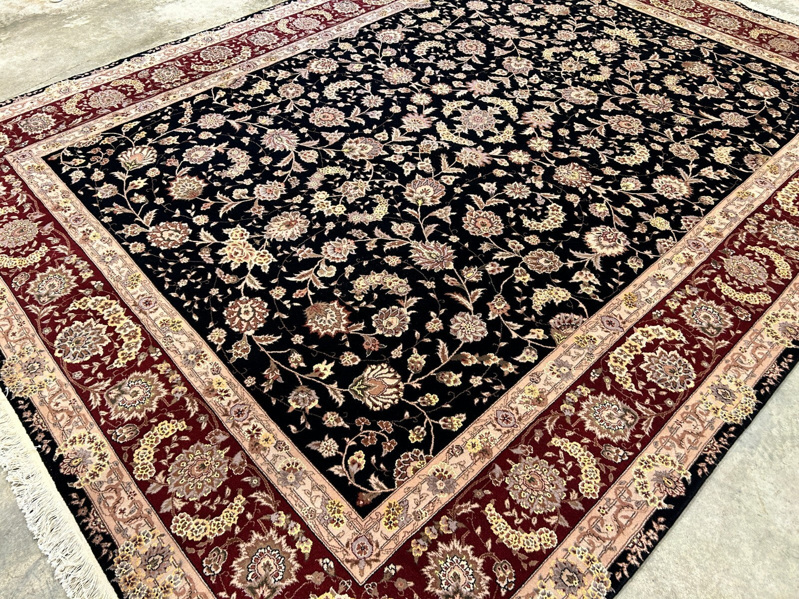 8'6"x11'6" Hand-Knotted Wool & Silk Pile Sinopersian Carpet - Area Rug