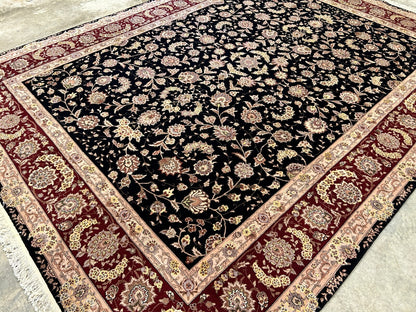 8'6"x11'6" Hand-Knotted Wool & Silk Pile Sinopersian Carpet - Area Rug
