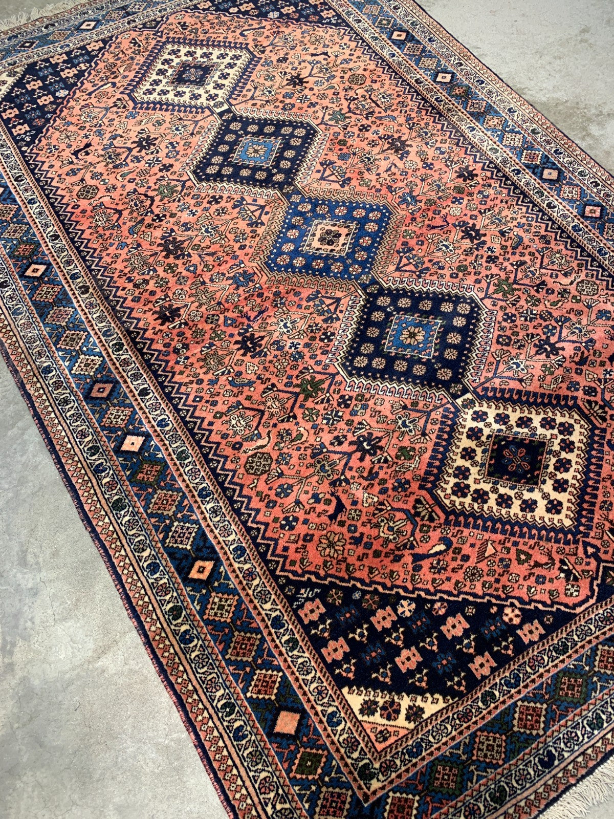 5'2'' x 8' Hand-Knotted 100% Wool Pile Yalameh Area Rug - Carpet