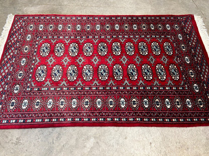 3'x5' Hand-Knotted 100% Wool Pile Bokhara Rug