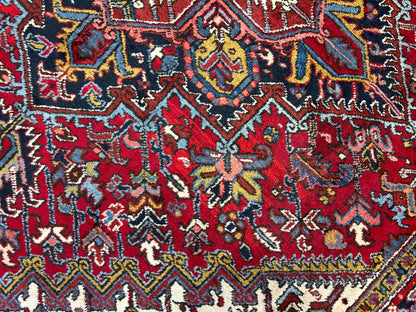 8'2"x10'8" Vintage Hand-Knotted 100% Wool Pile Herize Area Rug - Carpet