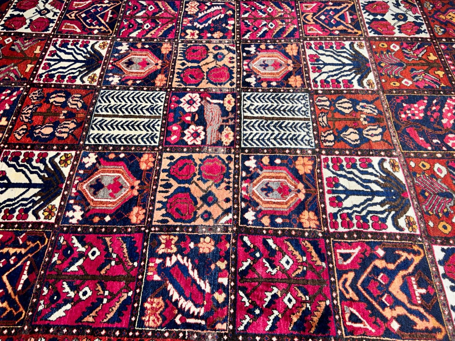 7'1"x10'1" Hand-Knotted 100% Lamb Wool Bakhtiarie Carpet - Area Rug