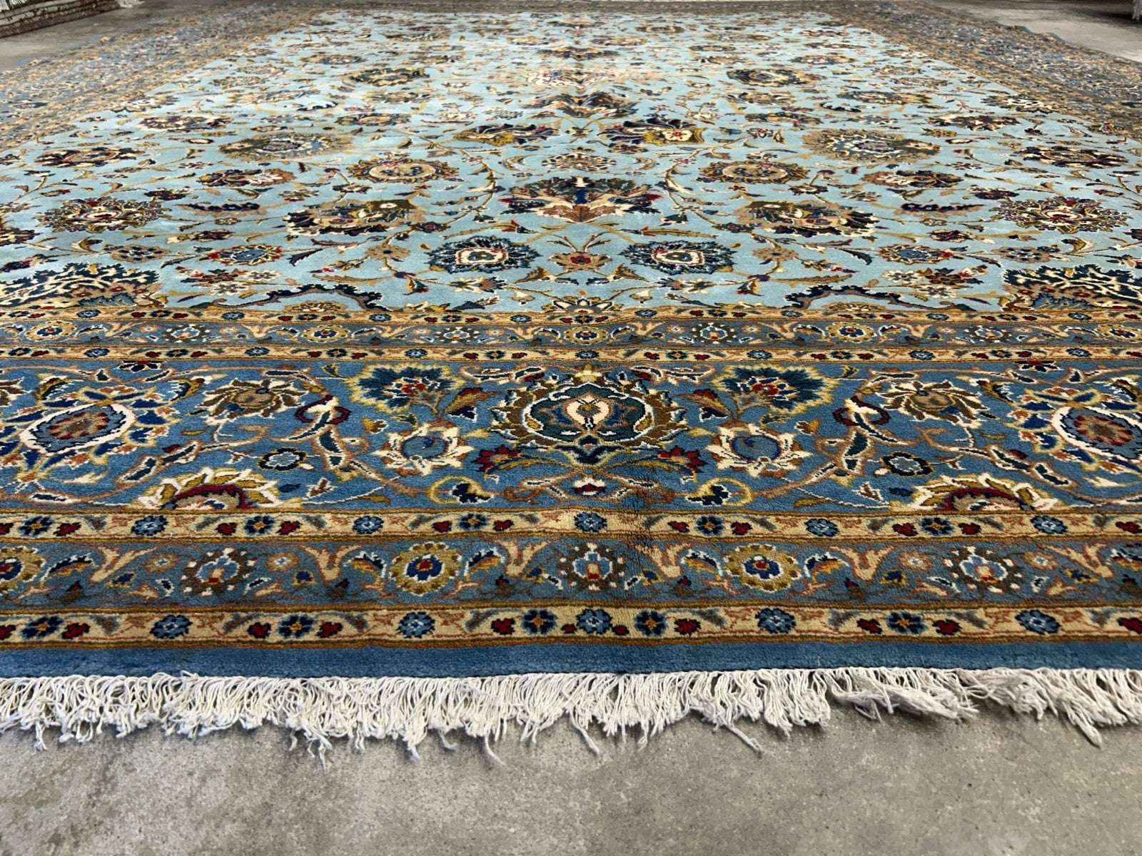 10’8”x14’2” Very Fine Hand-Knotted 100% Wool Pile Kashane Area Rug - Signed