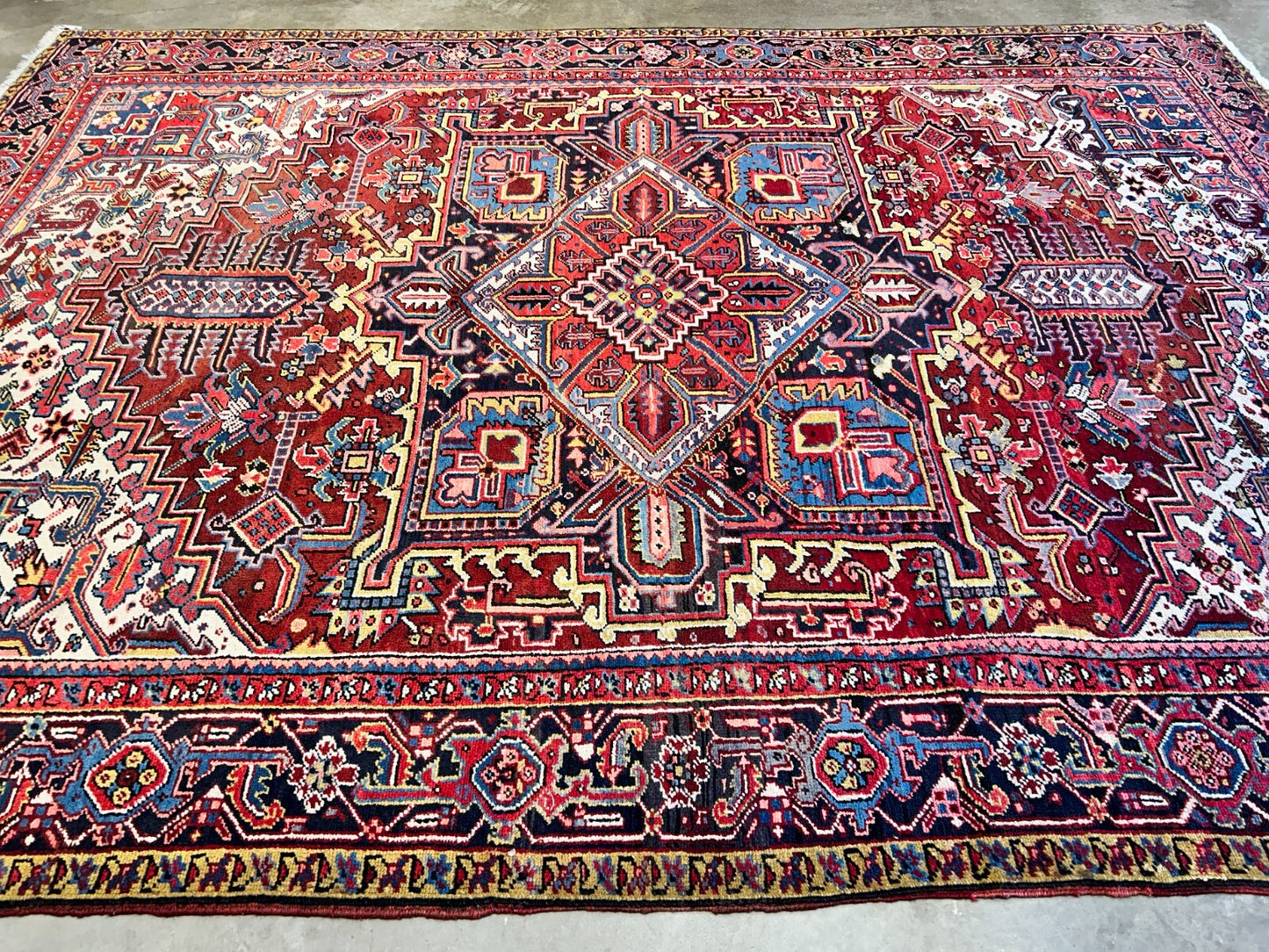 8'10"x12'1" Hand-Knotted 100% Wool Pile Herize Rug