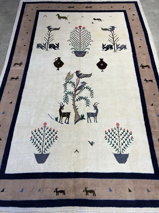 6’5”x9’6” Hand-Knotted 100% Wool Pile Oriental Area Rug - Carpet