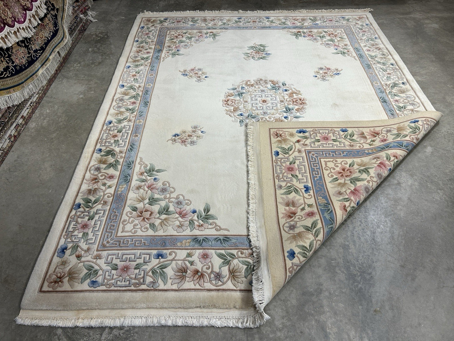 7’10”x10’1” Hand-Knotted 100% Wool Pile Oriental Area Rug - Carpet