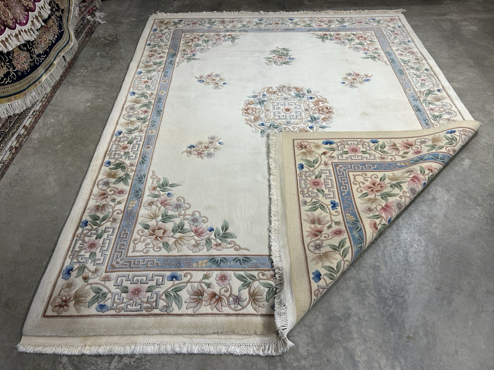 7’10”x10’1” Hand-Knotted 100% Wool Pile Oriental Area Rug - Carpet
