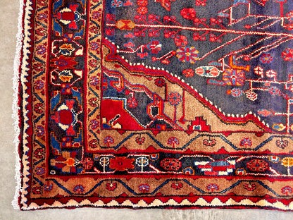 5'5" x 10'4" Hand-Knotted 100% Wool Pile Nahavande Area Rug