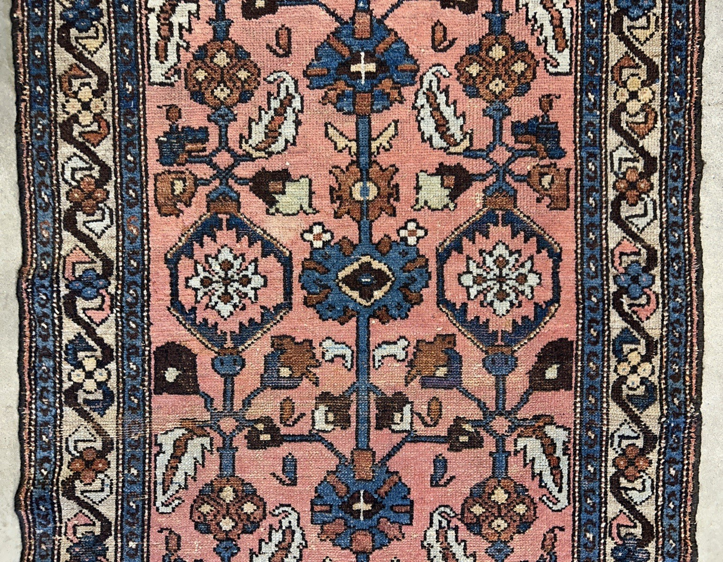 3’3”x6’ Antique Hand-Knotted 100% Wool Pile Hamadane Area Rug - Carpet