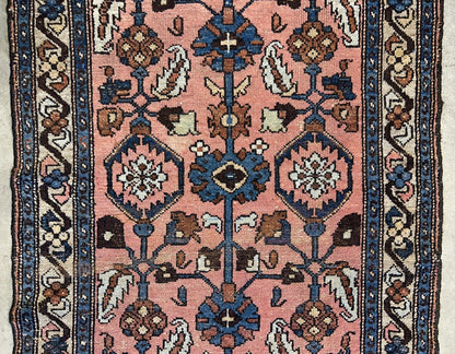 3’3”x6’ Antique Hand-Knotted 100% Wool Pile Hamadane Area Rug - Carpet