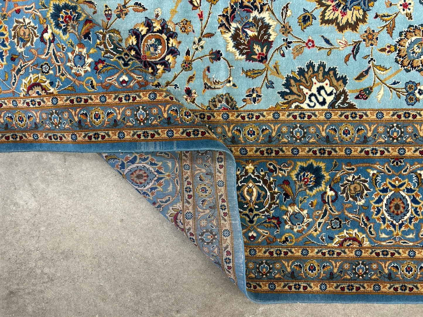 10’8”x14’2” Very Fine Hand-Knotted 100% Wool Pile Kashane Area Rug - Signed