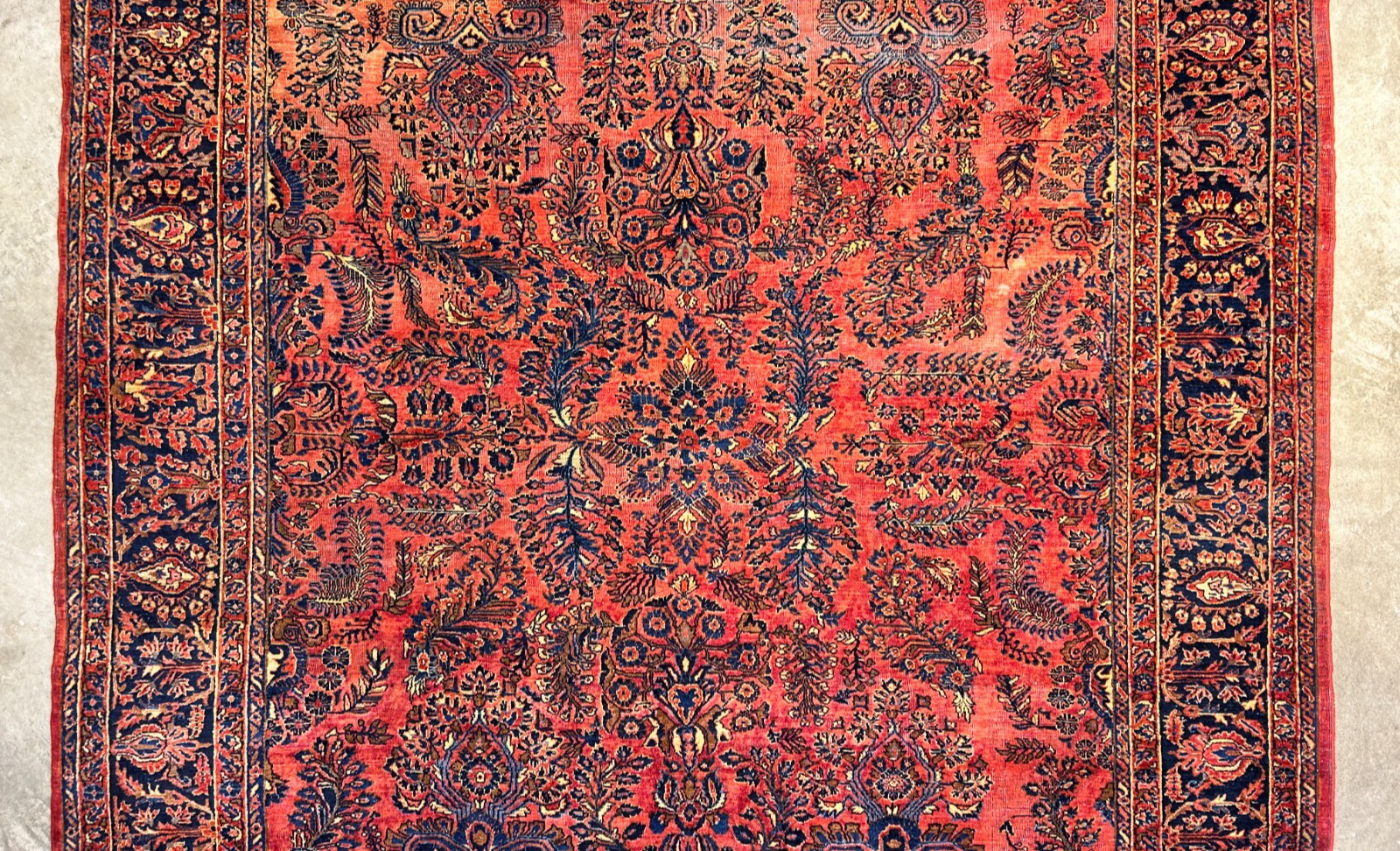 9'2"x11'4" Antique Fine Lamb Wool Sarouke Mohajeran Rug Hand-knotted Carpet