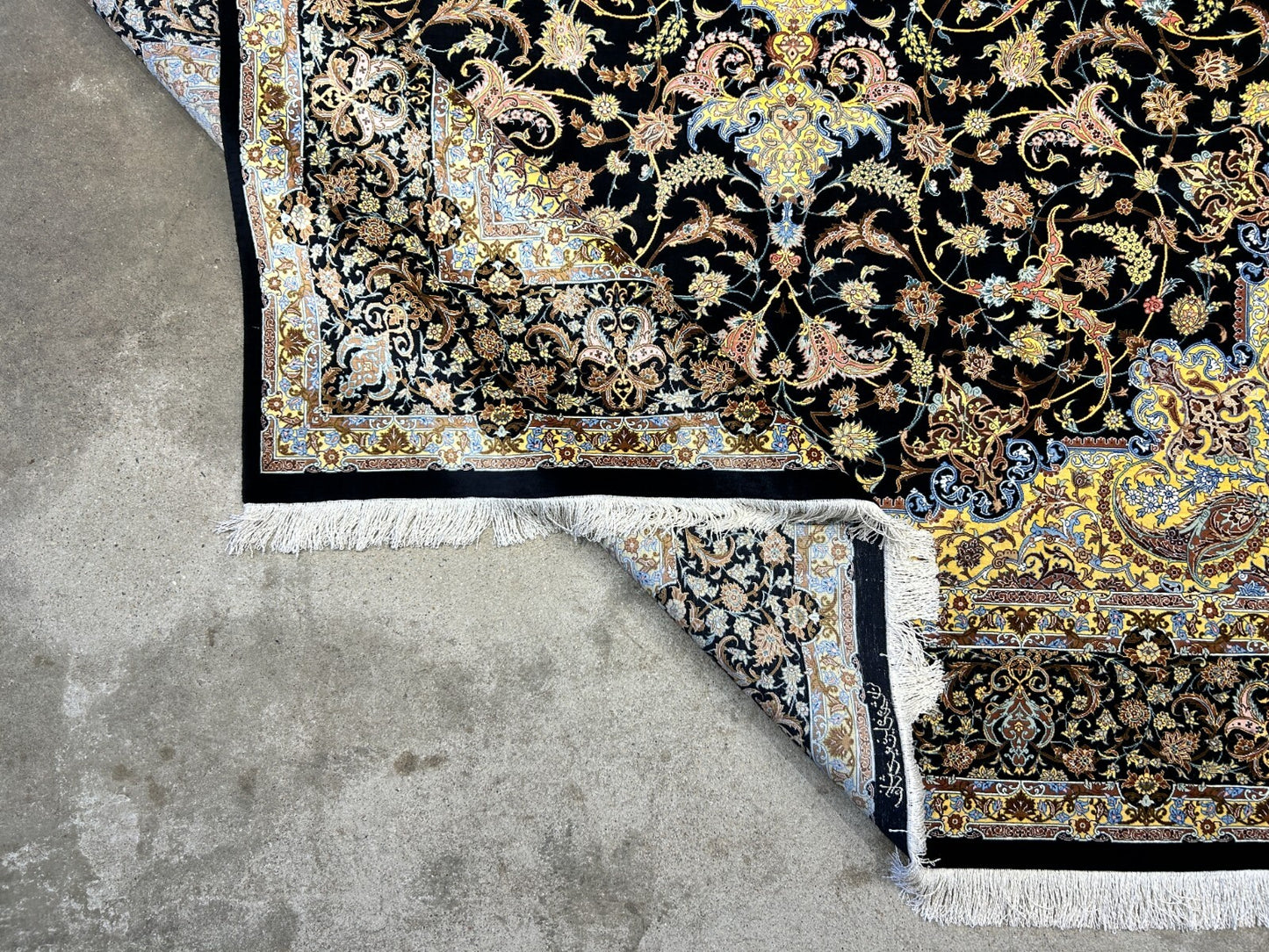 6'6"x10' Exquisite Hand-Knotted 100% Silk Qume Rug