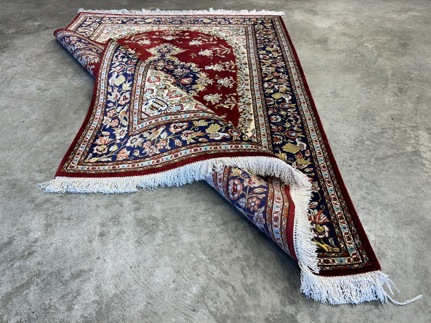3'3"x5' Exquisite Fine Hand-Knotted 100% Silk Qume Area Rug