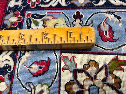 6'7"x9'10" Fine Hand-Knotted Wool & Silk Blend Isfahane Area Rug - Signed