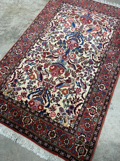 2'9"x4'6'' Hand-Knotted 100% Wool Pile Bidjare Area Rug - Area Carpet