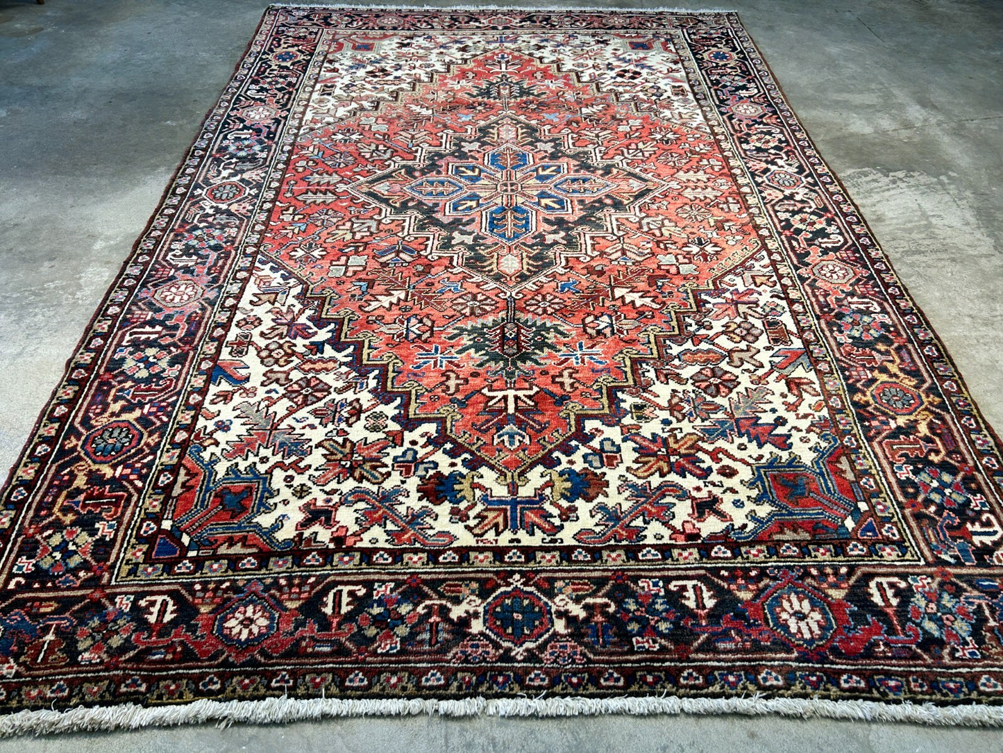6'7"x9'7" Hand-Knotted 100% Lamb Wool Herize Carpet - Area Rug
