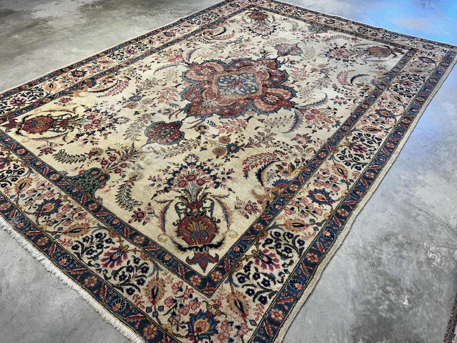 7’8”x10’8” Antique Hand-Knotted 100% Wool Pile Tabrize Area Rug - Carpet