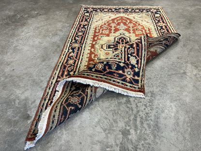 3’1"x5’1" Hand-Knotted 100% Wool Indoserapi Area Rug - Carpet