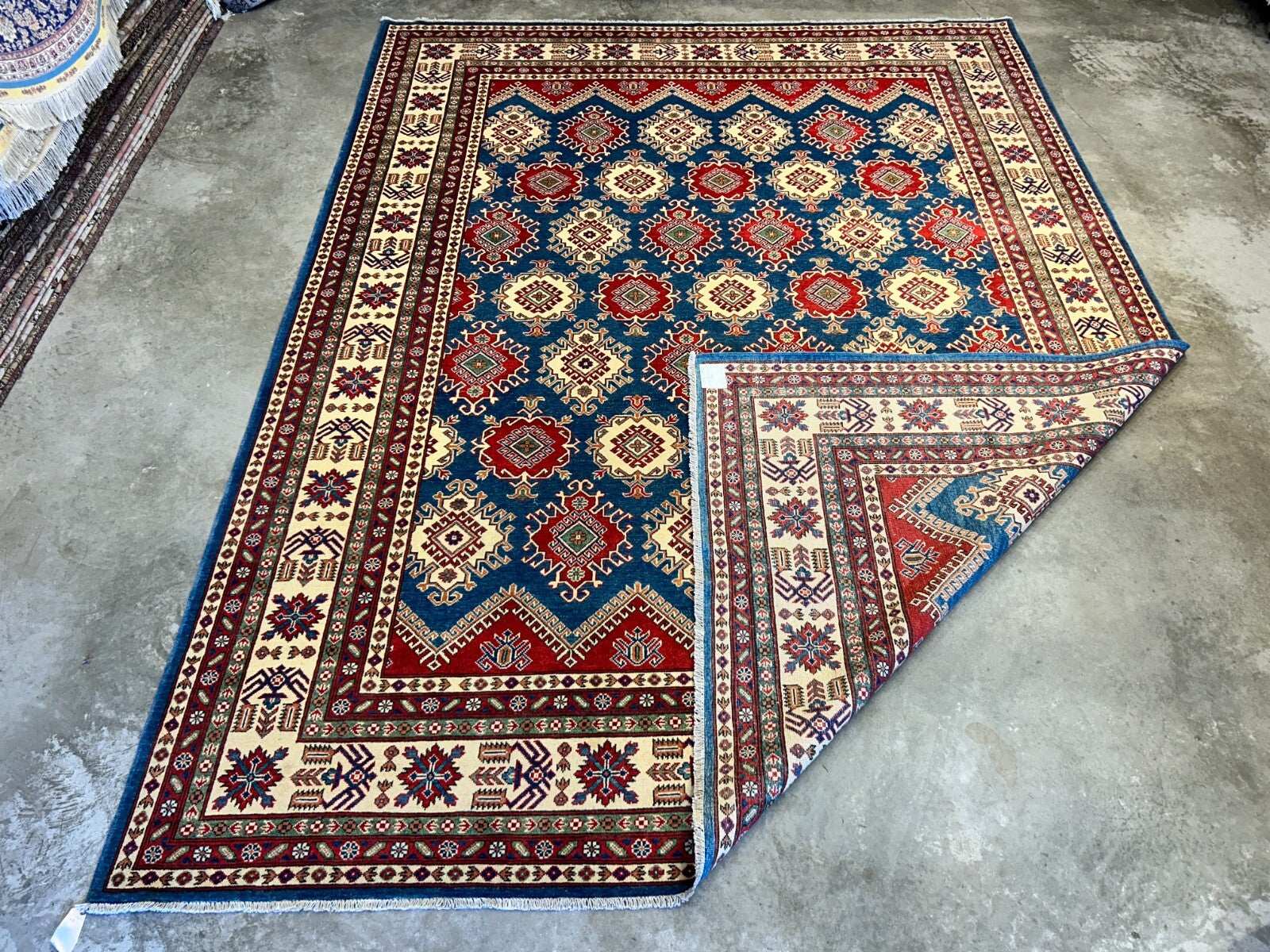 9'x12' Hand-Knotted 100% Wool Pile Kazak Rug