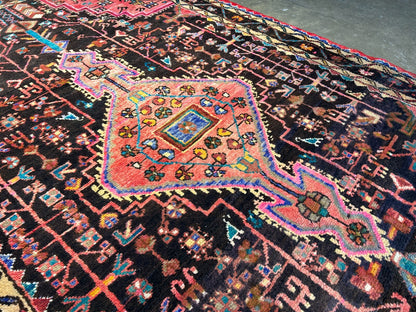 4'11" x 8' Hand-Knotted 100% Wool Pile Hamadane Area Rug