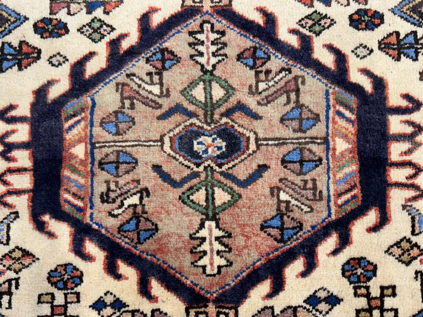 3'8"x5'2" Hand-Knotted 100% Wool Pile Karaja Area Rug - Carpet