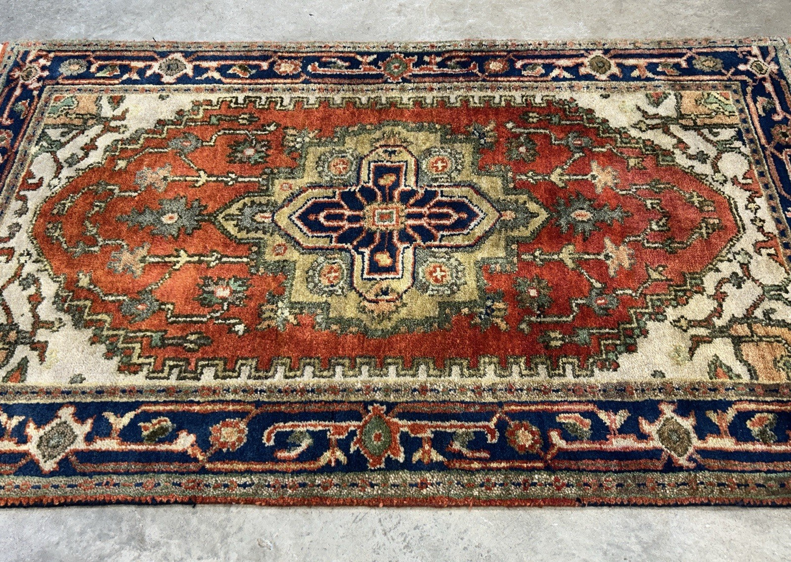 3'x5' Hand-Knotted 100% Wool Pile IndoSerapi Rug