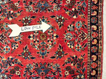 3'4"x4'10" Antique Hand-Knotted 100% Wool Pile Sarouke Mohajeran Rug