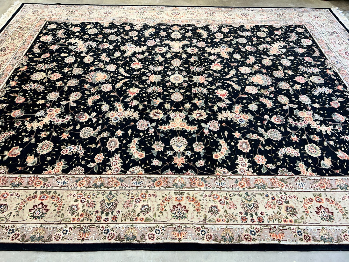 8'9"x11'6" Hand-Knotted Wool & Silk Blend Oriental Rug